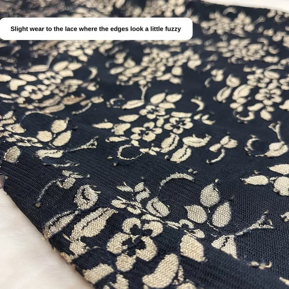 Vintage 1990s Black and Gold Lace Sheath Minidress - Picture 5 of 8